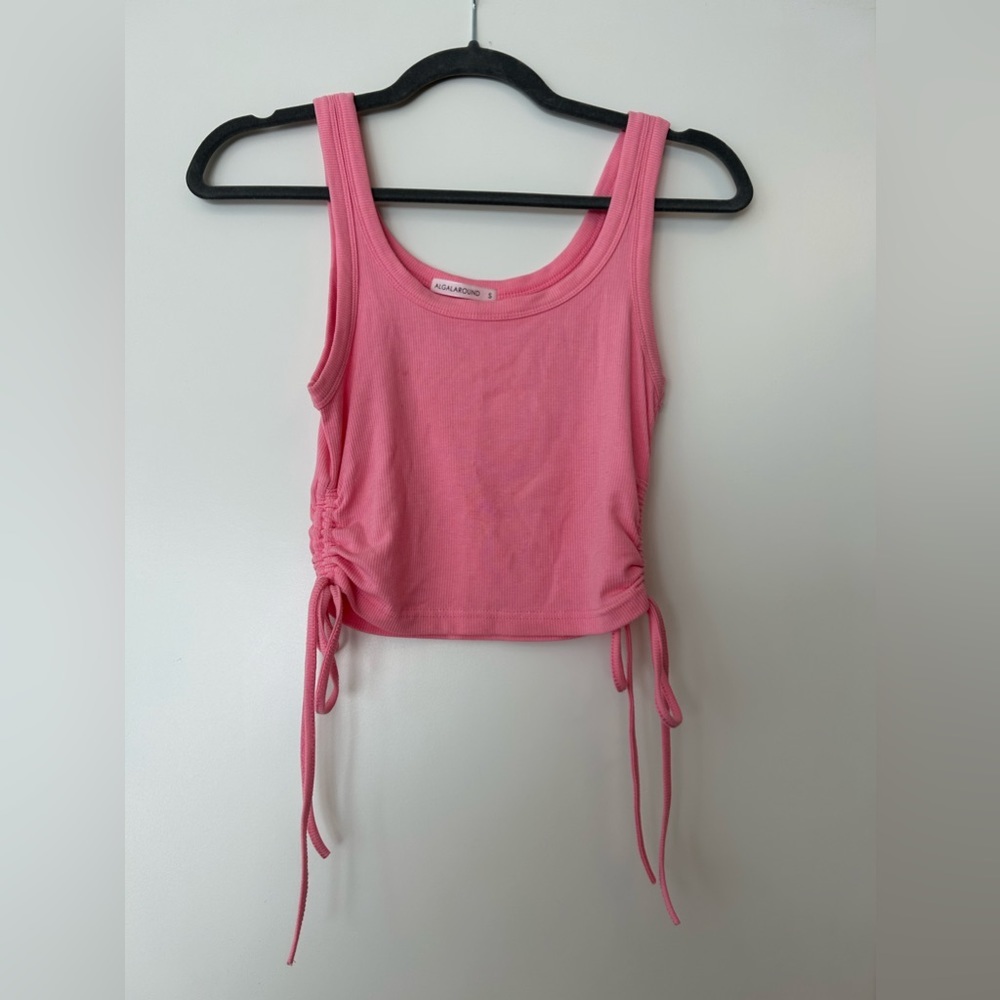 Pink cropped tank top size small